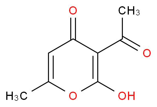 3-acetyl-2-hydroxy-6-methyl-4H-pyran-4-one_分子结构_CAS_520-45-6