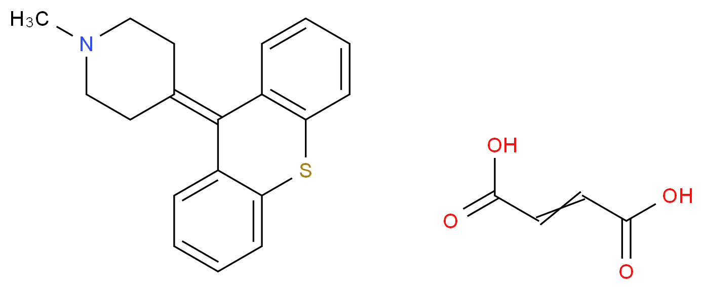 1-methyl-4-(9H-thioxanthen-9-ylidene)piperidine; but-2-enedioic acid_分子结构_CAS_13187-06-9