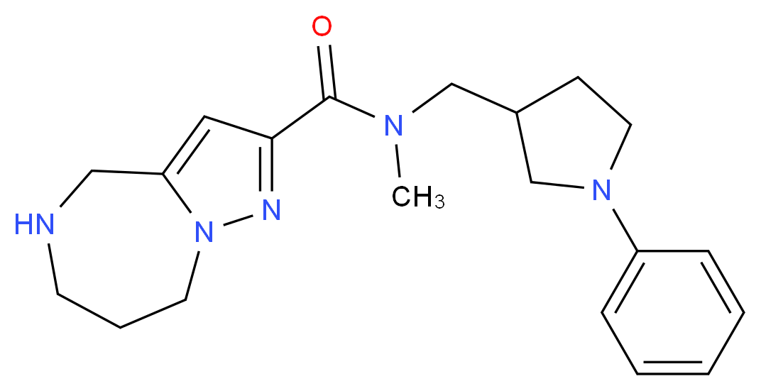 N-methyl-N-[(1-phenylpyrrolidin-3-yl)methyl]-5,6,7,8-tetrahydro-4H-pyrazolo[1,5-a][1,4]diazepine-2-carboxamide_分子结构_CAS_)