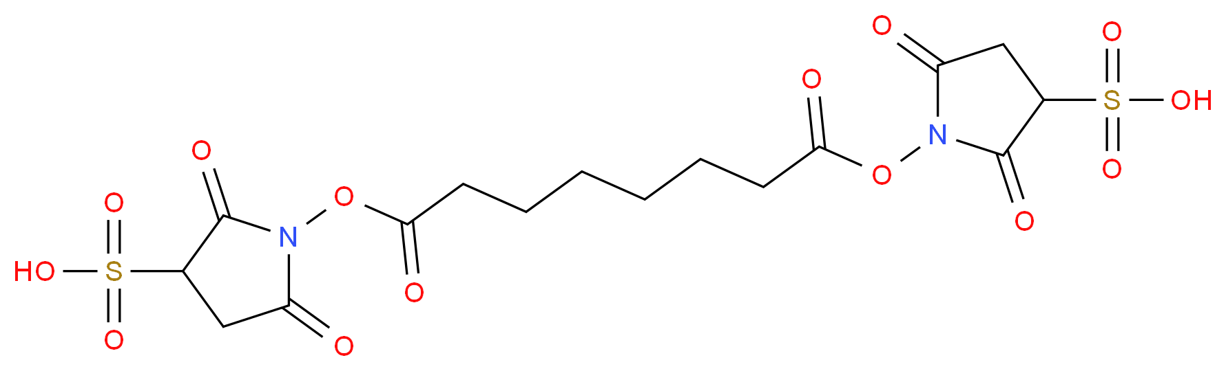 1-({8-[(2,5-dioxo-3-sulfopyrrolidin-1-yl)oxy]-8-oxooctanoyl}oxy)-2,5-dioxopyrrolidine-3-sulfonic acid_分子结构_CAS_82436-77-9