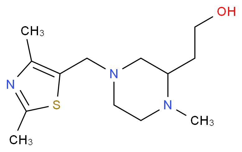 2-{4-[(2,4-dimethyl-1,3-thiazol-5-yl)methyl]-1-methyl-2-piperazinyl}ethanol_分子结构_CAS_)