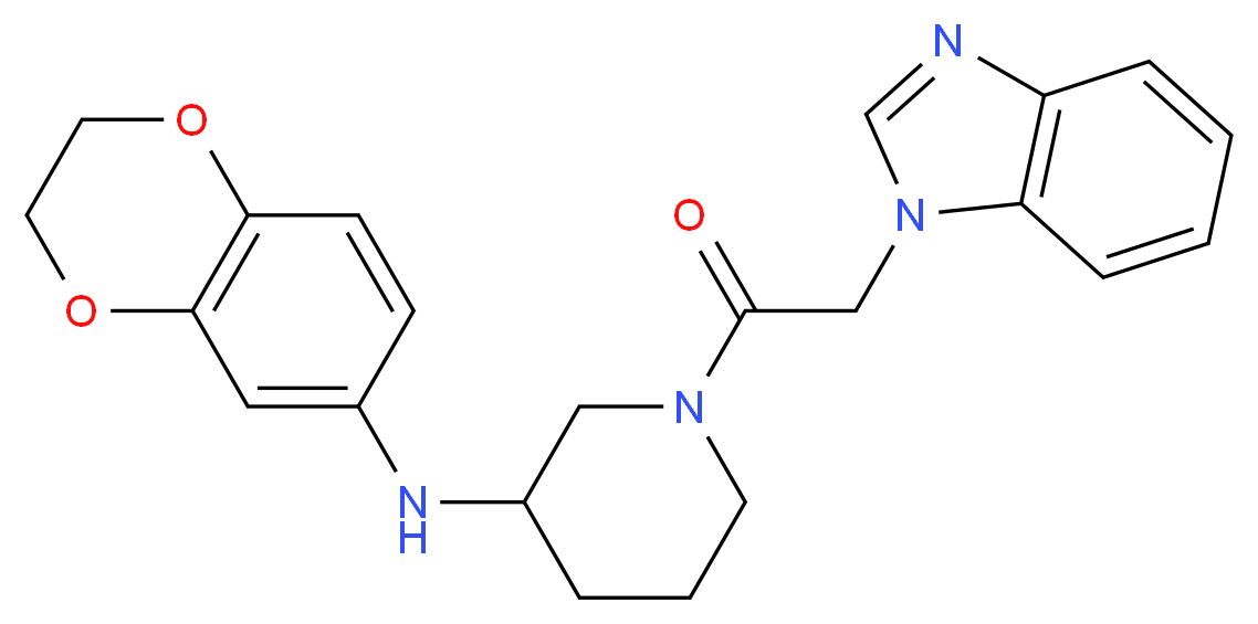 1-(1H-benzimidazol-1-ylacetyl)-N-(2,3-dihydro-1,4-benzodioxin-6-yl)-3-piperidinamine_分子结构_CAS_)