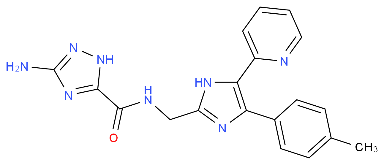 3-amino-N-{[4-(4-methylphenyl)-5-pyridin-2-yl-1H-imidazol-2-yl]methyl}-1H-1,2,4-triazole-5-carboxamide_分子结构_CAS_)