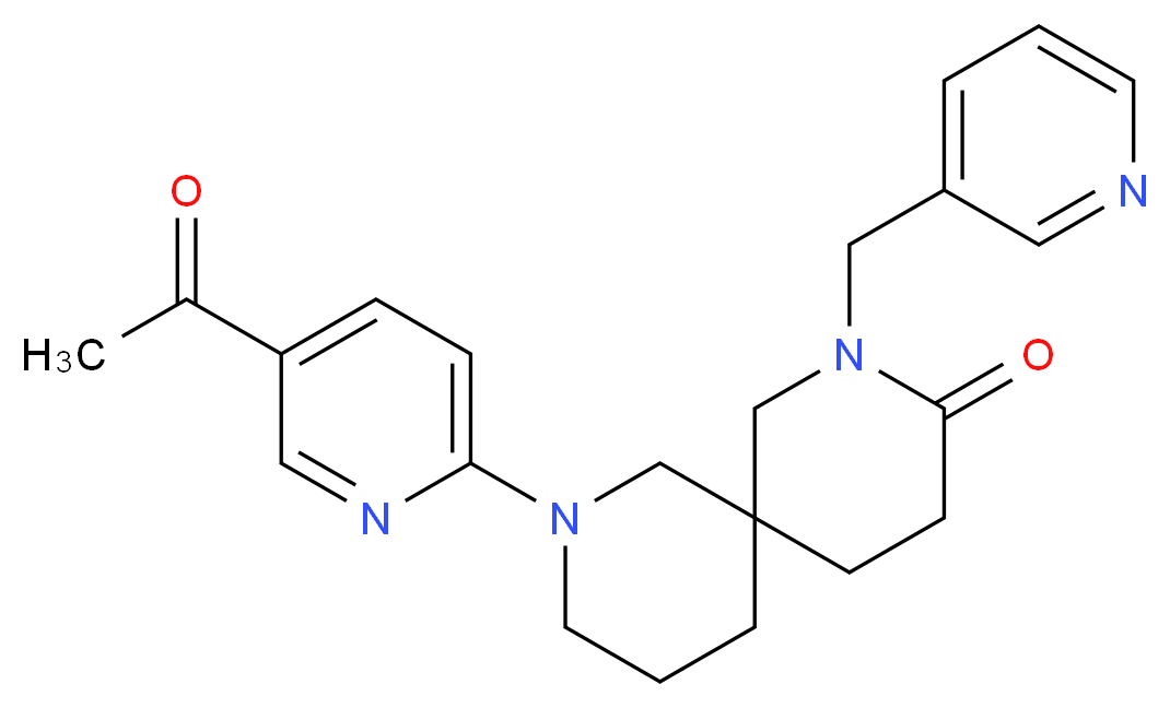 8-(5-acetyl-2-pyridinyl)-2-(3-pyridinylmethyl)-2,8-diazaspiro[5.5]undecan-3-one_分子结构_CAS_)