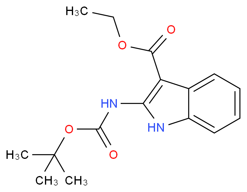 ethyl 2-{[(tert-butoxy)carbonyl]amino}-1H-indole-3-carboxylate_分子结构_CAS_1160995-04-9