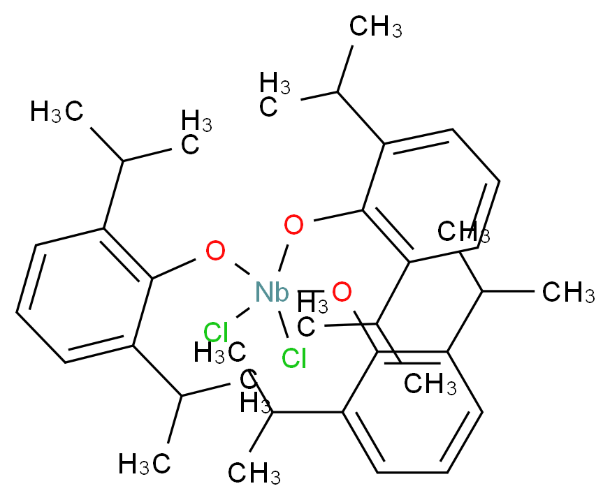 Tris(2,6-diisopropylphenoxy)niobium(V) chloride_分子结构_CAS_129896-75-9)