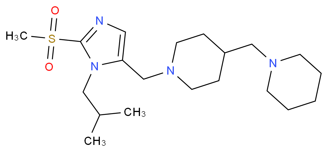 1-{[1-isobutyl-2-(methylsulfonyl)-1H-imidazol-5-yl]methyl}-4-(1-piperidinylmethyl)piperidine_分子结构_CAS_)