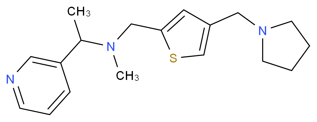 N-methyl-1-pyridin-3-yl-N-{[4-(pyrrolidin-1-ylmethyl)-2-thienyl]methyl}ethanamine_分子结构_CAS_)