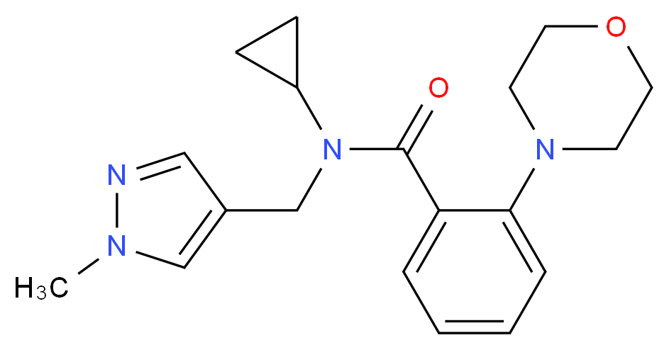 N-cyclopropyl-N-[(1-methyl-1H-pyrazol-4-yl)methyl]-2-morpholin-4-ylbenzamide_分子结构_CAS_)