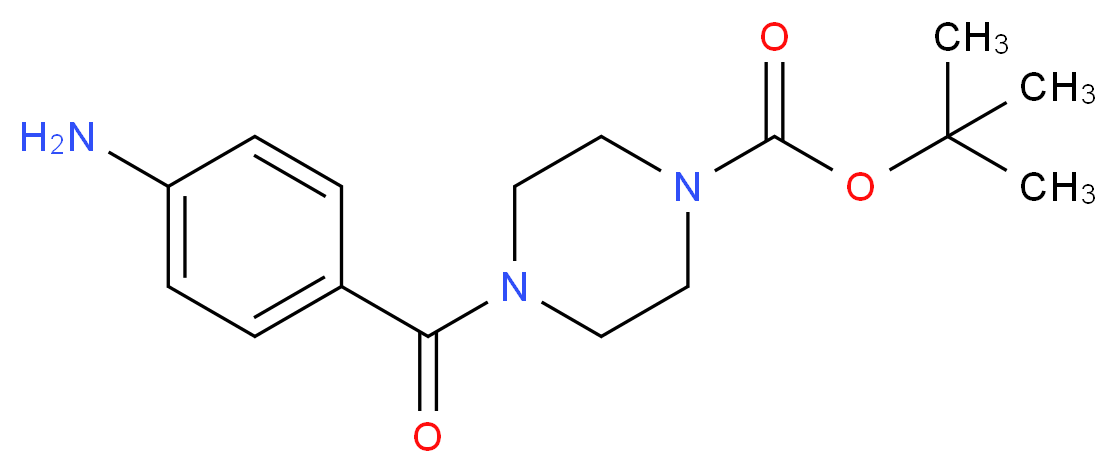 tert-Butyl 4-(4-aminobenzoyl)tetrahydro-1(2H)-pyrazinecarboxylate_分子结构_CAS_350684-49-0)