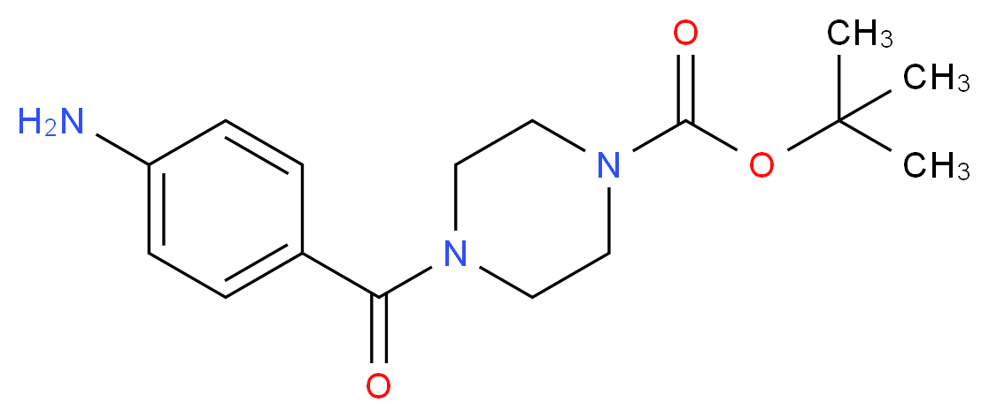 tert-butyl 4-(4-aminobenzoyl)tetrahydro-1(2H)-pyrazinecarboxylate 95%_分子结构_CAS_)