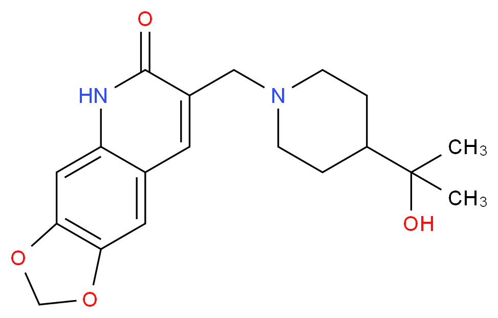 7-{[4-(1-hydroxy-1-methylethyl)piperidin-1-yl]methyl}[1,3]dioxolo[4,5-g]quinolin-6(5H)-one_分子结构_CAS_)