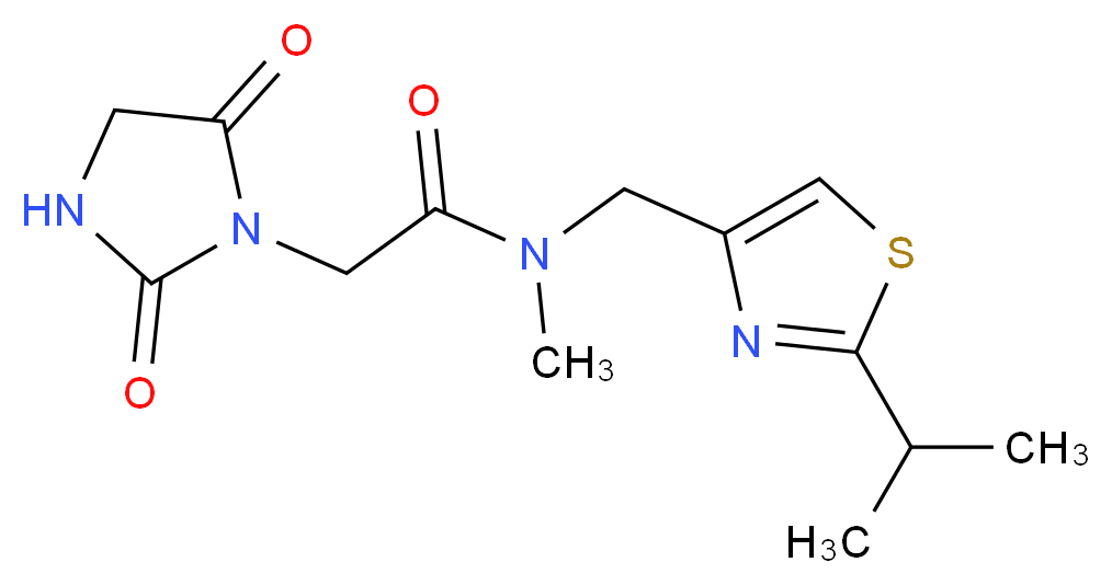2-(2,5-dioxo-1-imidazolidinyl)-N-[(2-isopropyl-1,3-thiazol-4-yl)methyl]-N-methylacetamide_分子结构_CAS_)