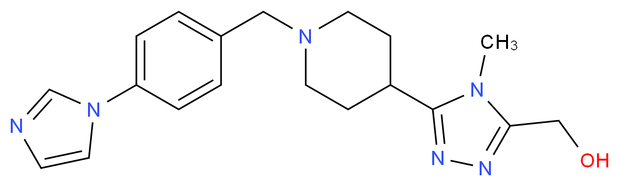 (5-{1-[4-(1H-imidazol-1-yl)benzyl]piperidin-4-yl}-4-methyl-4H-1,2,4-triazol-3-yl)methanol_分子结构_CAS_)