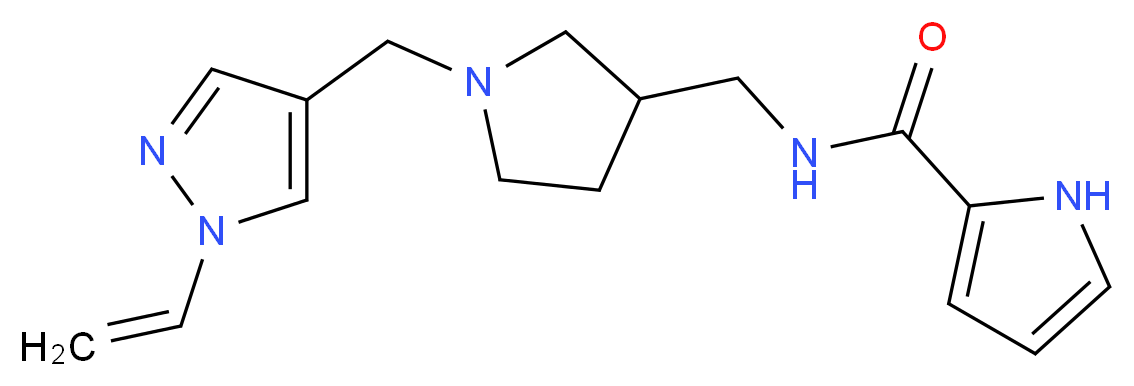 N-({1-[(1-vinyl-1H-pyrazol-4-yl)methyl]pyrrolidin-3-yl}methyl)-1H-pyrrole-2-carboxamide_分子结构_CAS_)