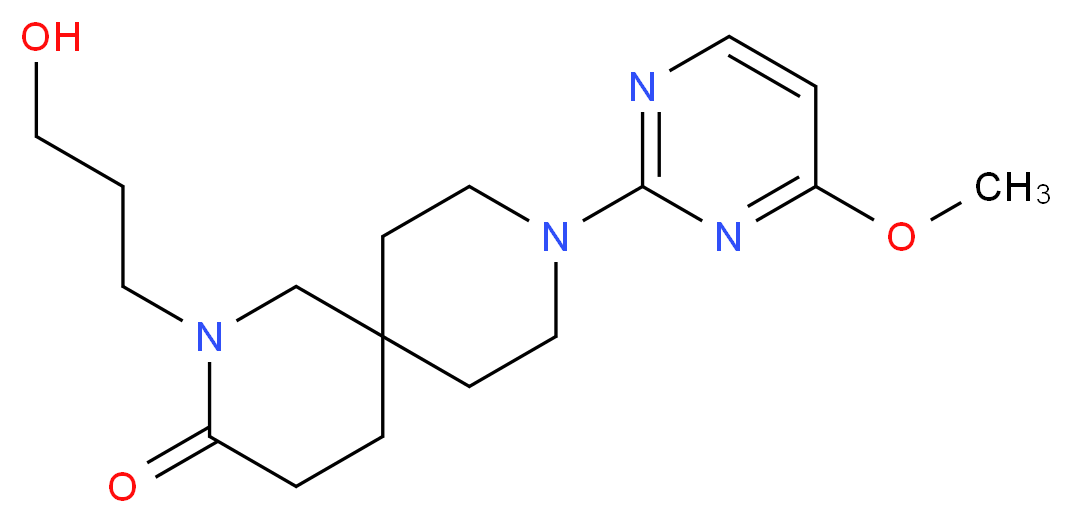2-(3-hydroxypropyl)-9-(4-methoxypyrimidin-2-yl)-2,9-diazaspiro[5.5]undecan-3-one_分子结构_CAS_)