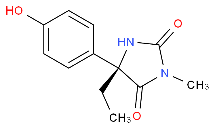 (5S)-5-ethyl-5-(4-hydroxyphenyl)-3-methylimidazolidine-2,4-dione_分子结构_CAS_82695-93-0