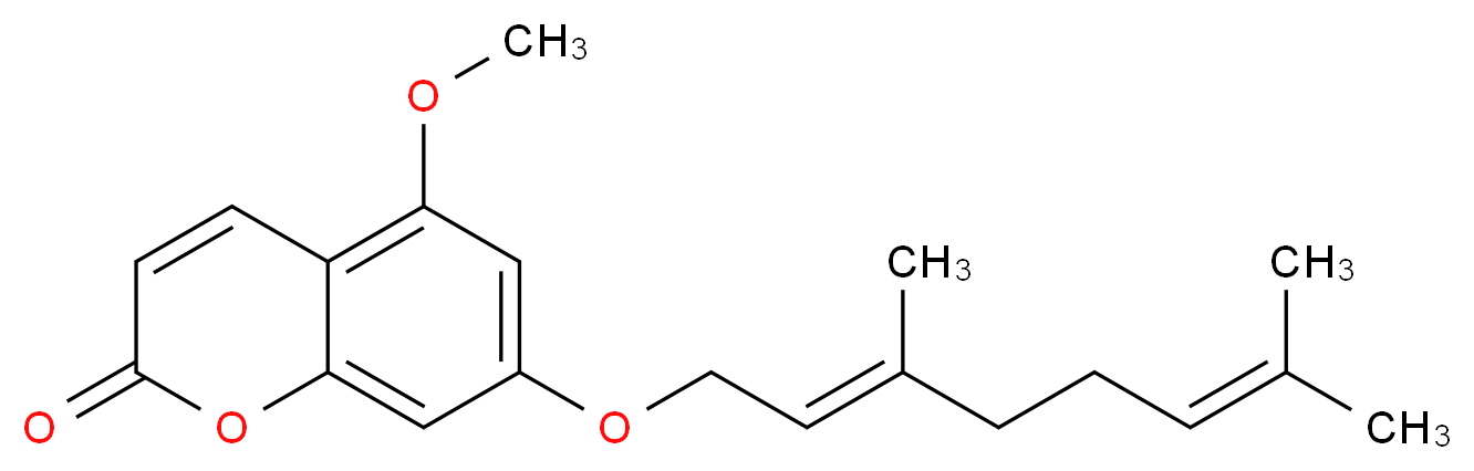 7-{[(2E)-3,7-dimethylocta-2,6-dien-1-yl]oxy}-5-methoxy-2H-chromen-2-one_分子结构_CAS_1432075-68-7