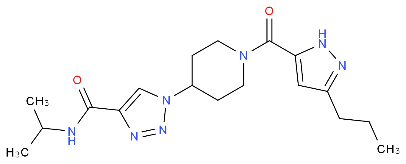N-isopropyl-1-{1-[(3-propyl-1H-pyrazol-5-yl)carbonyl]piperidin-4-yl}-1H-1,2,3-triazole-4-carboxamide_分子结构_CAS_)