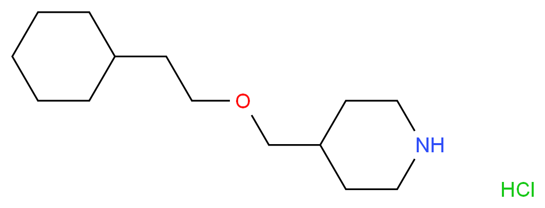 4-[(2-Cyclohexylethoxy)methyl]piperidine hydrochloride_分子结构_CAS_)