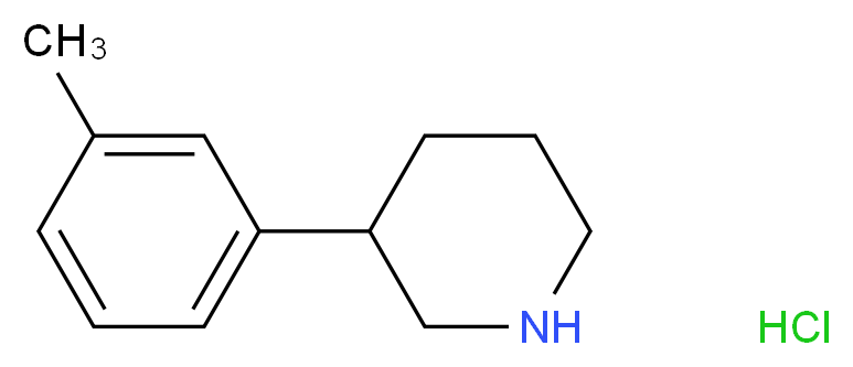 3-(3-methylphenyl)piperidine hydrochloride_分子结构_CAS_1184977-99-8