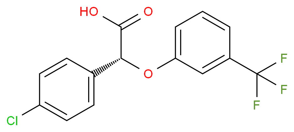 (2R)-2-(4-chlorophenyl)-2-[3-(trifluoromethyl)phenoxy]acetic acid_分子结构_CAS_23953-39-1