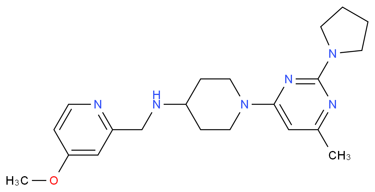 N-[(4-methoxypyridin-2-yl)methyl]-1-(6-methyl-2-pyrrolidin-1-ylpyrimidin-4-yl)piperidin-4-amine_分子结构_CAS_)