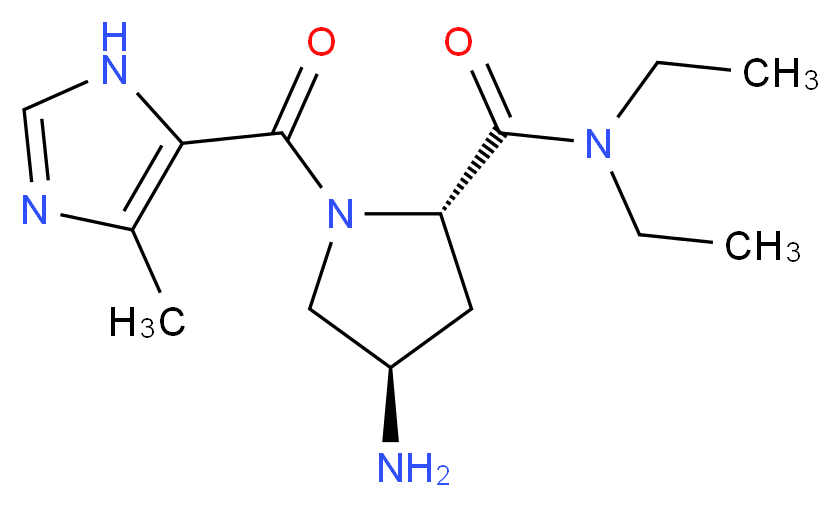 (4R)-4-amino-N,N-diethyl-1-[(4-methyl-1H-imidazol-5-yl)carbonyl]-L-prolinamide_分子结构_CAS_)