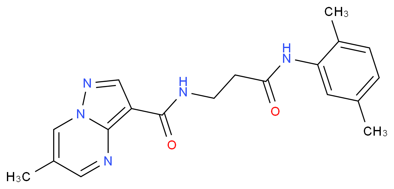 N-{3-[(2,5-dimethylphenyl)amino]-3-oxopropyl}-6-methylpyrazolo[1,5-a]pyrimidine-3-carboxamide_分子结构_CAS_)