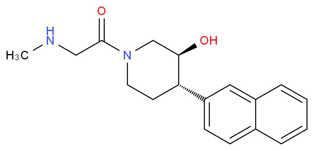(3S*,4S*)-1-(N-methylglycyl)-4-(2-naphthyl)piperidin-3-ol_分子结构_CAS_)