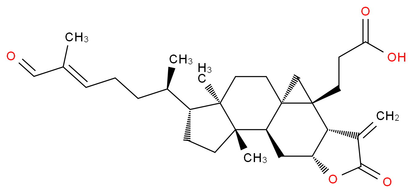 3-[(1S,3R,4R,8R,10S,11S,14R,15R)-11,15-dimethyl-14-[(2R,5E)-6-methyl-7-oxohept-5-en-2-yl]-5-methylidene-6-oxo-7-oxapentacyclo[8.7.0.0<sup>1</sup>,<sup>3</sup>.0<sup>4</sup>,<sup>8</sup>.0<sup>1</sup><sup>1</sup>,<sup>1</sup><sup>5</sup>]heptadecan-3-yl]propanoic acid_分子结构_CAS_268214-51-3