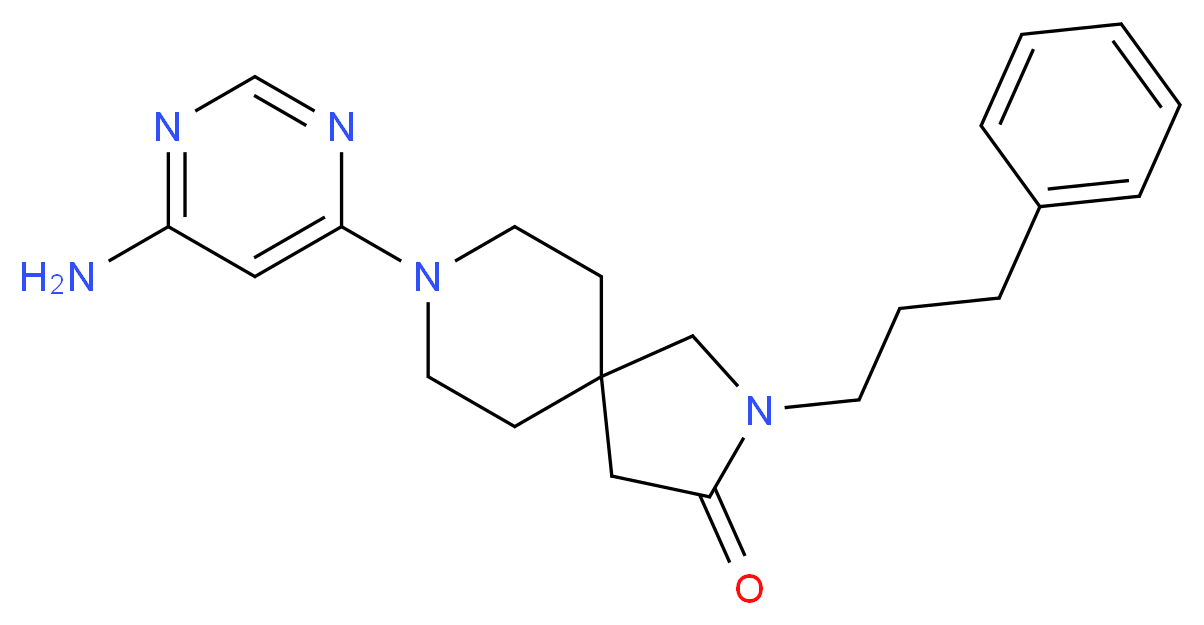 8-(6-amino-4-pyrimidinyl)-2-(3-phenylpropyl)-2,8-diazaspiro[4.5]decan-3-one_分子结构_CAS_)