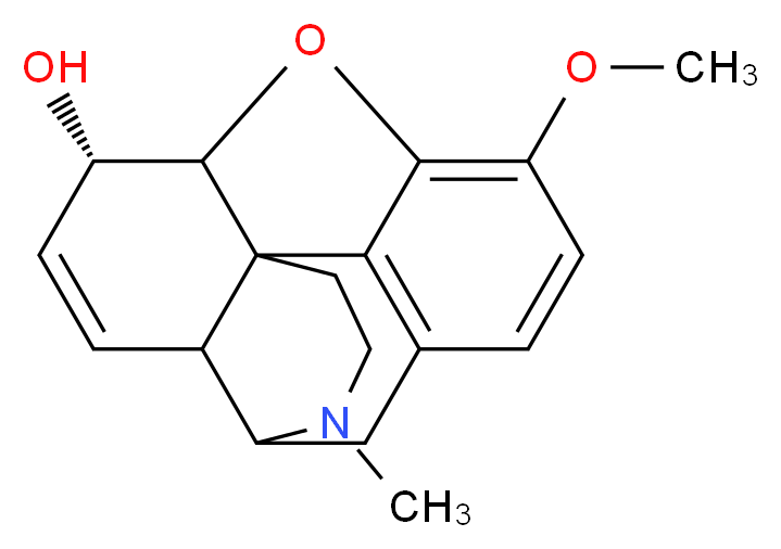 (14S)-10-methoxy-4-methyl-12-oxa-4-azapentacyclo[9.6.1.0<sup>1</sup>,<sup>1</sup><sup>3</sup>.0<sup>5</sup>,<sup>1</sup><sup>7</sup>.0<sup>7</sup>,<sup>1</sup><sup>8</sup>]octadeca-7(18),8,10,15-tetraen-14-ol_分子结构_CAS_70420-71-2