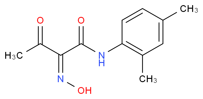 (2Z)-N-(2,4-dimethylphenyl)-2-(N-hydroxyimino)-3-oxobutanamide_分子结构_CAS_42056-96-2