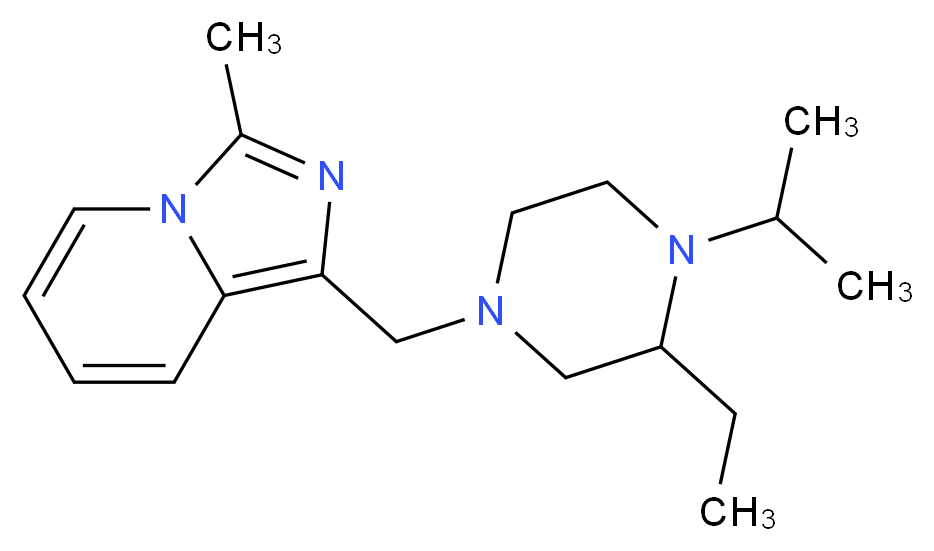 1-[(3-ethyl-4-isopropyl-1-piperazinyl)methyl]-3-methylimidazo[1,5-a]pyridine_分子结构_CAS_)
