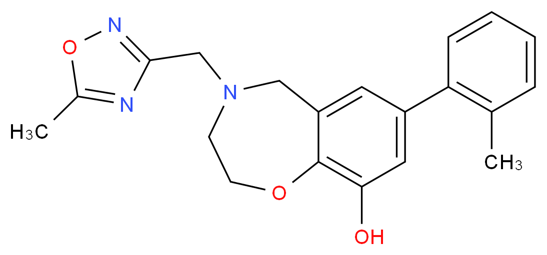 4-[(5-methyl-1,2,4-oxadiazol-3-yl)methyl]-7-(2-methylphenyl)-2,3,4,5-tetrahydro-1,4-benzoxazepin-9-ol_分子结构_CAS_)