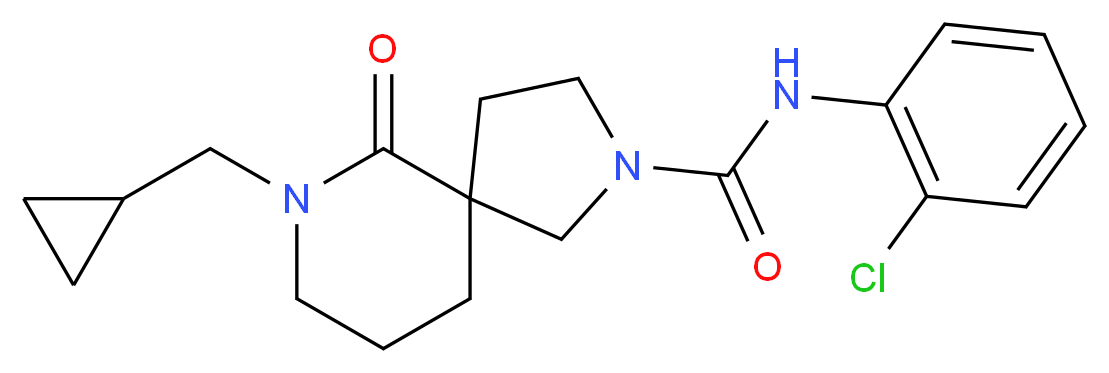N-(2-chlorophenyl)-7-(cyclopropylmethyl)-6-oxo-2,7-diazaspiro[4.5]decane-2-carboxamide_分子结构_CAS_)
