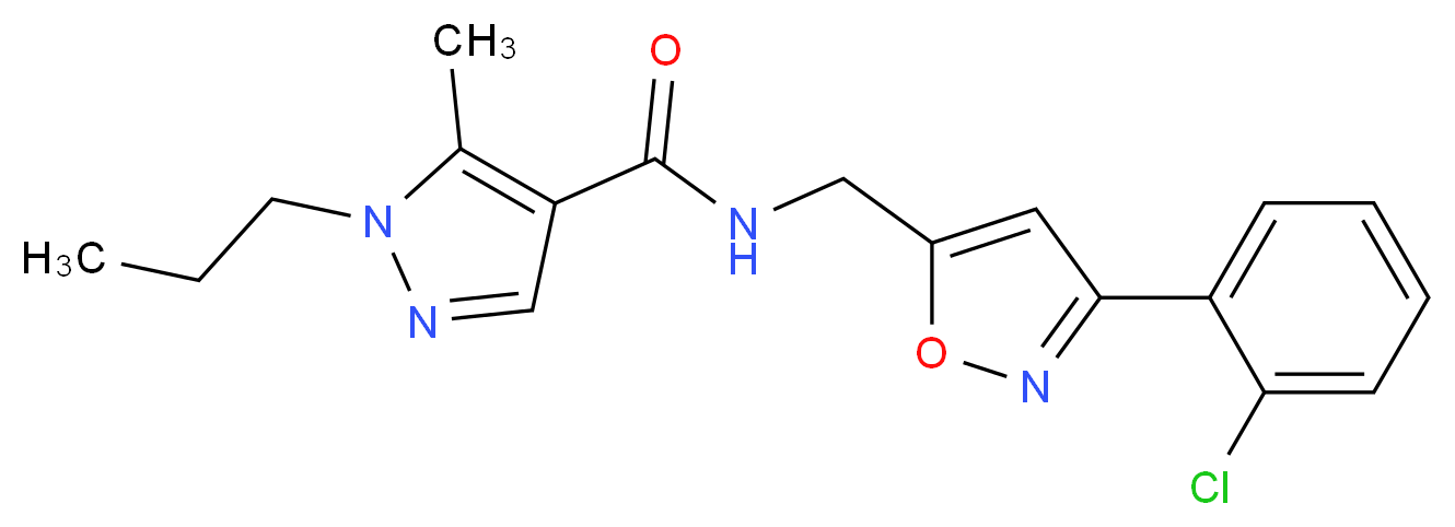 N-{[3-(2-chlorophenyl)-5-isoxazolyl]methyl}-5-methyl-1-propyl-1H-pyrazole-4-carboxamide_分子结构_CAS_)