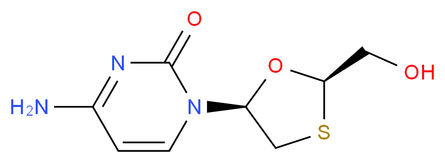 4-amino-1-((2R,5S)-2-(hydroxymethyl)-1,3-oxathiolan-5-yl)pyrimidin-2(1H)-one_分子结构_CAS_134678-17-4)