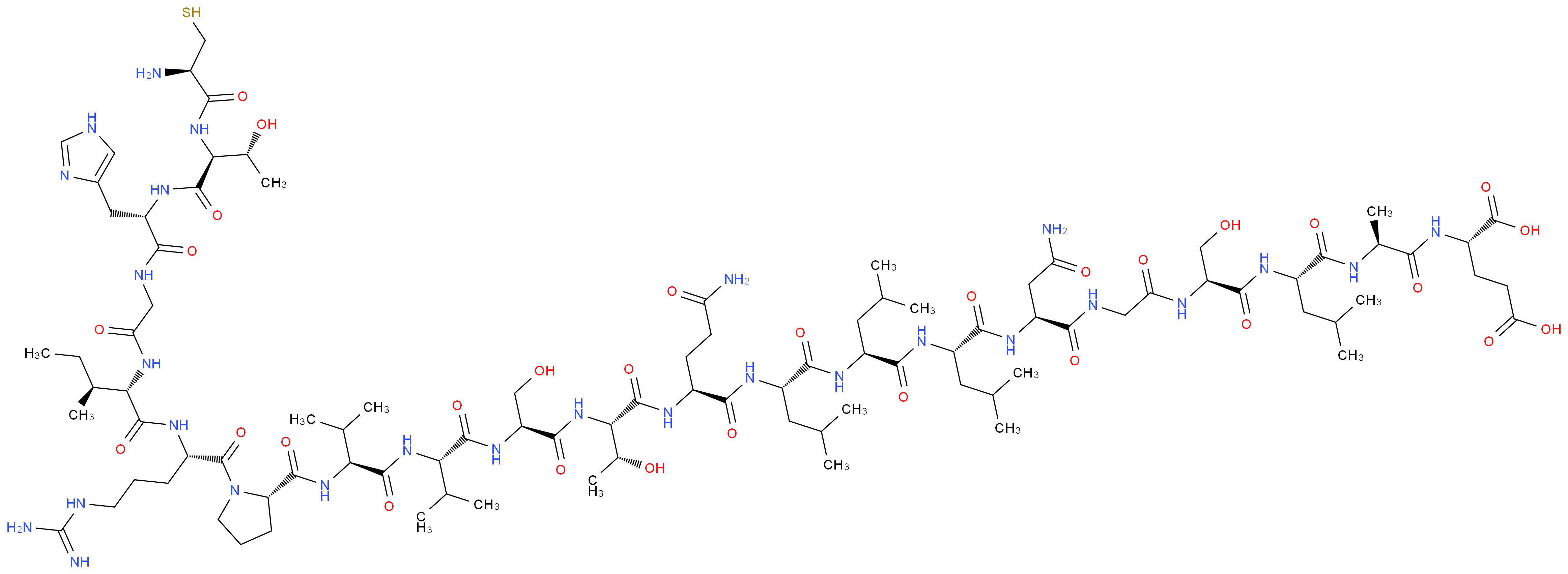 (2S)-2-[(2S)-2-[(2S)-2-[(2S)-2-{2-[(2S)-2-[(2S)-2-[(2S)-2-[(2S)-2-[(2S)-2-[(2S,3R)-2-[(2S)-2-[(2S)-2-[(2S)-2-{[(2S)-1-[(2S)-2-[(2S,3S)-2-{2-[(2S)-2-[(2S,3R)-2-[(2R)-2-amino-3-sulfanylpropanamido]-3-hydroxybutanamido]-3-(1H-imidazol-4-yl)propanamido]acetamido}-3-methylpentanamido]-5-carbamimidamidopentanoyl]pyrrolidin-2-yl]formamido}-3-methylbutanamido]-3-methylbutanamido]-3-hydroxypropanamido]-3-hydroxybutanamido]-4-carbamoylbutanamido]-4-methylpentanamido]-4-methylpentanamido]-4-methylpentanamido]-3-carbamoylpropanamido]acetamido}-3-hydroxypropanamido]-4-methylpentanamido]propanamido]pentanedioic acid_分子结构_CAS_113944-46-0