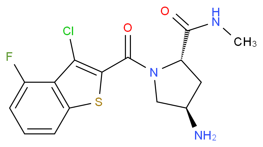 (4R)-4-amino-1-[(3-chloro-4-fluoro-1-benzothien-2-yl)carbonyl]-N-methyl-L-prolinamide_分子结构_CAS_)