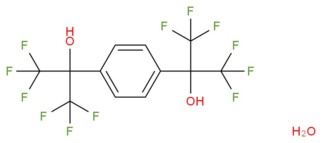 1,1,1,3,3,3-hexafluoro-2-[4-(1,1,1,3,3,3-hexafluoro-2-hydroxypropan-2-yl)phenyl]propan-2-ol hydrate_分子结构_CAS_304851-82-9