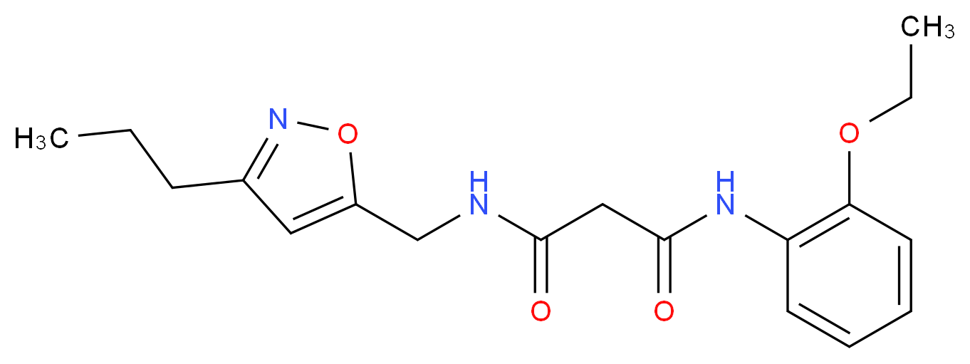N-(2-ethoxyphenyl)-N'-[(3-propylisoxazol-5-yl)methyl]malonamide_分子结构_CAS_)