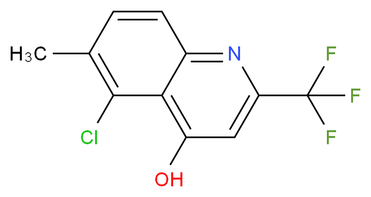 5-Chloro-4-hydroxy-6-methyl-2-(trifluoromethyl)quinoline 97%_分子结构_CAS_)