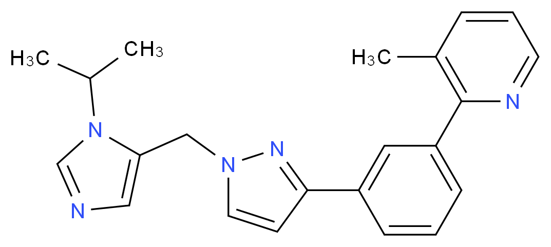 2-(3-{1-[(1-isopropyl-1H-imidazol-5-yl)methyl]-1H-pyrazol-3-yl}phenyl)-3-methylpyridine_分子结构_CAS_)
