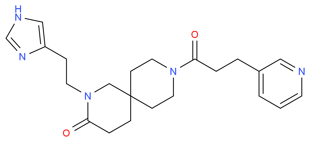 2-[2-(1H-imidazol-4-yl)ethyl]-9-(3-pyridin-3-ylpropanoyl)-2,9-diazaspiro[5.5]undecan-3-one_分子结构_CAS_)