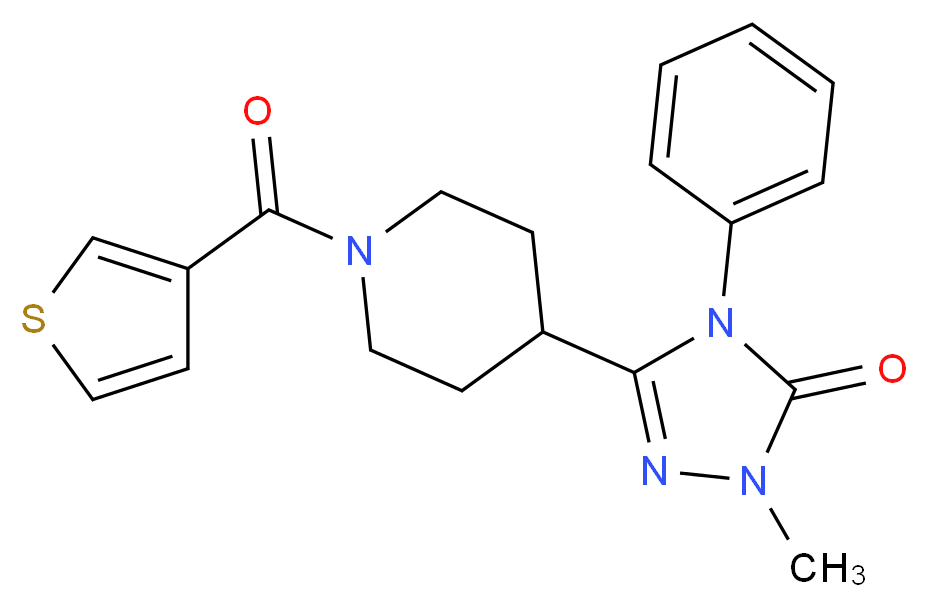 2-methyl-4-phenyl-5-[1-(3-thienylcarbonyl)piperidin-4-yl]-2,4-dihydro-3H-1,2,4-triazol-3-one_分子结构_CAS_)