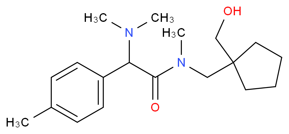 2-(dimethylamino)-N-{[1-(hydroxymethyl)cyclopentyl]methyl}-N-methyl-2-(4-methylphenyl)acetamide_分子结构_CAS_)
