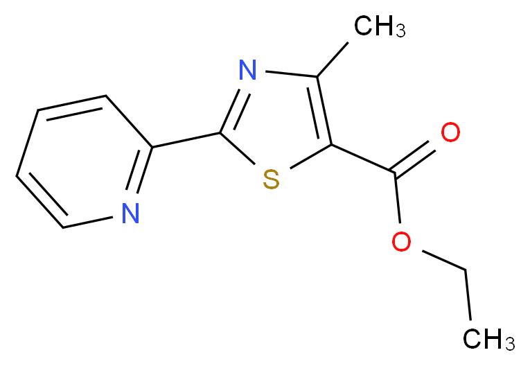 Ethyl 4-methyl-2-(2-pyridinyl)-1,3-thiazole-5-carboxylate_分子结构_CAS_39091-00-4)