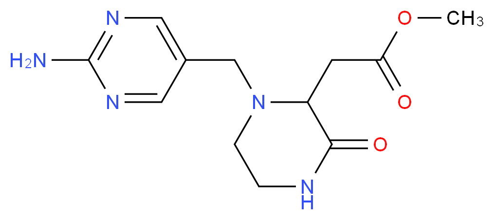 methyl {1-[(2-aminopyrimidin-5-yl)methyl]-3-oxopiperazin-2-yl}acetate_分子结构_CAS_)